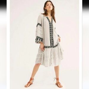 FREE PEOPLEFree People Vagabond Maxi Top Dress 100% Cotton Black & White Size L